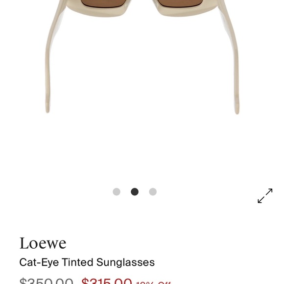 Loewe Cream Cat-Eye Sunglasses with Studs - Picture 2 of 6